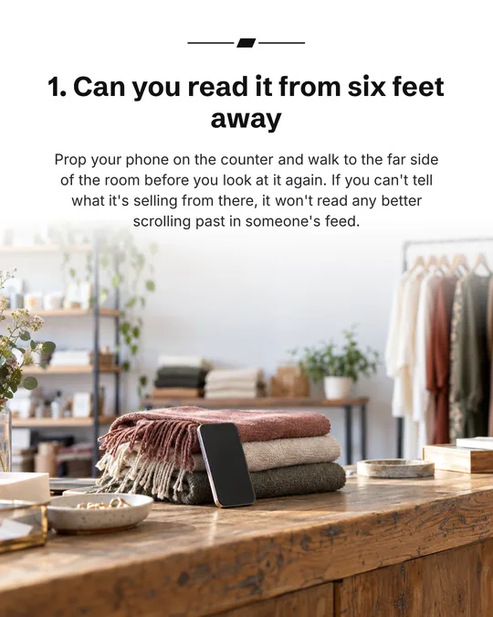 Slide 2: 1. Can you read it from six feet away