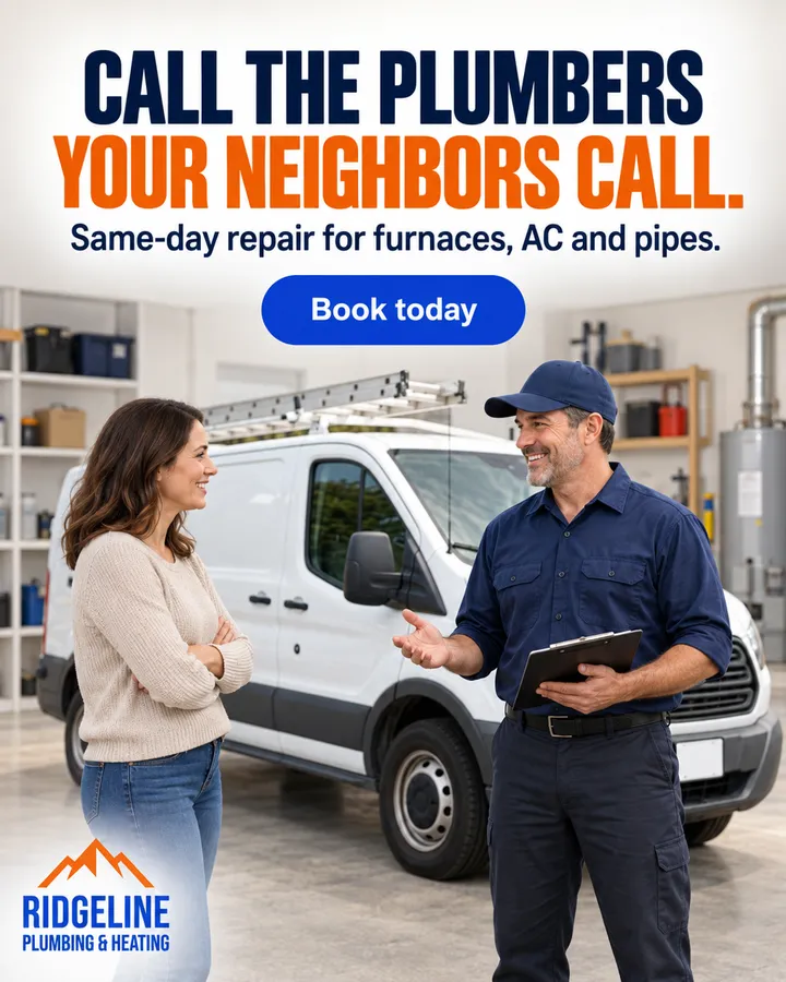 The ad Showfolk made from it for Ridgeline Plumbing